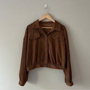 Elegant Brown Women's Utility Jacket